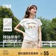 森馬（Semir）短袖t恤女短款圓領(lǐng)修身上衣2025夏季萌寵印花套頭衫109325100027