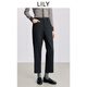 LILY2025冬新款含羊毛復古深色氣質(zhì)通勤彈力針織小腳直筒褲西褲女 509深灰 M