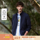 哈吉斯（HAZZYS）男裝 春秋款哈靈頓夾克日常通勤戶外休閑外套男ASVZU0BAX01 藏青色NV L (175/96A 48)