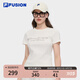 FILA FUSION斐樂潮牌女裝針織短袖衫2025夏季新款時(shí)尚修身短袖T恤 云白色-WT M 165/84A/M