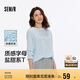 森馬（Semir）長(zhǎng)袖T恤女字母印花oversize個(gè)性2025夏季上衣鹽甜系109325101001