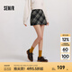 森馬（Semir）半身裙女格紋A字裙復(fù)古文藝氣質(zhì)冬俏皮時(shí)尚短裙小個(gè)子學(xué)院風(fēng) 灰藍(lán)色調(diào)00428 M