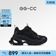 GG-CC【白鹿同款】秋季新款潮流厚底老爹鞋銀色增高休閑鞋女G24X9833 黑色 38