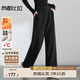 尚都比拉加絨褲女休閑褲冬季氣質(zhì)高腰顯瘦高級感加厚直筒長(cháng)褲 經(jīng)典黑 M 
