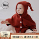 OAK FAMILY嬰兒斗篷外出防風秋冬季寶寶披風擋風保暖兒童外套 紅色 90 cm 【推薦身高78-90cm】1-2歲