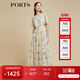 PORTS寶姿商場(chǎng)同款2022春夏新款女裝“絢爛夏花”印花連衣長(cháng)裙 亞麻淺金印花 M (6)