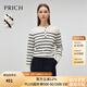 PRICH【可機(jī)洗羊毛】時(shí)尚條紋針織衫冬季新款寬松保暖毛衣女 39象牙白色 L 170