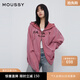 moussy 秋季新品男友風(fēng)貼布刺繡拉鏈外衣外套女028IAZ90-1017 090粉紅色 均碼 00020/F