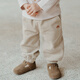 OAK FAMILY秋季新品兒童燈芯絨長(cháng)褲男女寶寶束腳洋氣休閑褲百搭 淺沙色 90