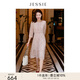JESSIE【花期之約】2025年春夏新款優(yōu)雅碎花連衣裙收腰顯瘦七分袖 粉色1 L