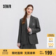 森馬西裝外套女中長(cháng)款學(xué)院風(fēng)2025春寬松灰色休閑西服109125111001