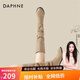 達芙妮長(cháng)筒靴女2024秋冬絨面褶皺粗跟騎士靴復古高筒堆堆靴法式牛仔靴 卡其跟高5cm 37 標準碼