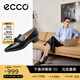 愛步（ECCO）穆勒鞋女 尖頭單鞋淺口粗跟皮鞋 型塑214243 黑色21424301001（羊皮革） 37