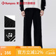 薰風(fēng)（KUMPOO）羽毛球服運動(dòng)長(cháng)褲 撞色織帶寬松潮流熏風(fēng)運動(dòng)褲 黑色長(cháng)褲 2XL