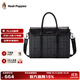 暇步士（Hush Puppies）公文包男士商務(wù)手提包時(shí)尚印花大容量14英寸電腦包隨身通勤單肩包 黑灰色HA-1371025W-551 大包可容納筆記本14英寸