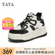 他她（TATA）粉色厚底板鞋女鞋休閑加絨高幫鞋松糕鞋春季新款GJZ01DM4 白/黑（絨里） 36