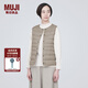 無(wú)印良品（MUJI）女式 輕量羽絨便攜式 背心 馬甲馬夾女款冬季內(nèi)膽保暖女裝 淺米色 L (165/88A)
