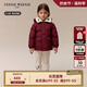 Teenie Weenie Kids小熊童裝24冬男女寶仿羊羔絨翻領(lǐng)三防羽絨服 酒紅色 120 cm