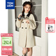唐獅（TonLion）2023毛呢外套女長(cháng)款呢子大衣 米杏色 S 
