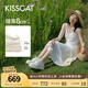 KISSCAT接吻貓女鞋趙昭儀/秦嵐同款8cm內(nèi)增高太妃糖厚底德訓(xùn)運(yùn)動小白鞋 椰奶白 36 (230mm)