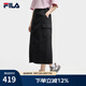FILA 斐樂官方女士梭織裙2025夏季新款休閑涼感防曬半身裙工裝裙 正黑色-BK L 170/70A/L