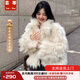 蕓蕁外套女2025新款米白色環(huán)保皮草毛毛外套女秋冬仿狐貍毛時(shí)尚加厚短 雙面加厚毛領(lǐng)米白色【升級加 厚 S 【85-100斤】