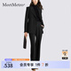 MeetMetro瑪依爾2025春新款職業(yè)西裝套裝女氣質(zhì)通勤西服西褲兩件套 黑色【現(xiàn)貨】 XL