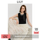 LILY2025夏新款復古氣質(zhì)休閑通勤收腰拼接無袖背心連衣裙蛋糕裙女 604米白 M