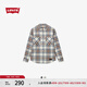 Levi's李維斯秋冬男士英倫校園風(fēng)vintage高街翻領(lǐng)格紋襯衫外套 藍棕色格紋 M