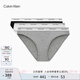 Calvin Klein內(nèi)衣【七夕禮物】女士三條裝ck提花性感比基尼三角內(nèi)褲女QP3276O MP1-太空黑/椰青灰/月光白 3條 M