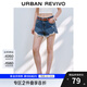 UR2025夏季新款女裝休閑復古水洗毛須牛仔短褲UYY850137 藍色 26