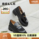 百麗（Belle）七夕禮物宋佳同款海鷗樂福2.0版25女商場款皮鞋B5J1DCA5預(yù)售 【孟子義同款】黑色（5.5CM） 2.0 38
