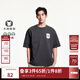 杰克·瓊斯（JACK&JONES）25年男裝純棉短袖t恤男士夏季潮流寬松足球風(fēng)衣服高端重磅半袖 E44黑砂色 常規 XL