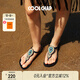 COOLCHAP【迪麗熱巴同款】25新款涼鞋女夏季軟底外穿海邊沙灘夾腳涼拖 星月入夜（新版） 正碼正拍 37