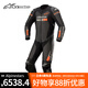 Alpinestars GP FORCE a星連體皮衣牛皮賽道賽車服機(jī)車騎行服 黑熒光橘紅色1030 52