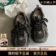 CAMILA KSENIA復(fù)古老爹鞋2025新款網(wǎng)面透氣厚底舒適面料防滑增高鞋底休閑運動鞋 灰棕色 38