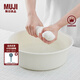 無印良品 MUJI 聚丙烯熱水盆 臉盆洗衣盆家用加厚盆 泡腳盆 MB08CC2S 白色大 外口徑380mm*高120mm/約9.5L