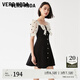 VEROMODA七夕禮物【甜美】連衣裙2024春夏新款甜美優(yōu)雅碎花 J1G黑牛仔色 160/80A/S