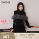 SNIDEL秋冬薄紗吊帶半高領(lǐng)針織連衣裙兩件套SWNO245065 黑色 均碼 （F）