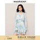 MAXRIENY浪漫度假連衣裙暈染印花仙女森系氣質(zhì)裙子 藍花 S 01/34
