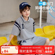 ASK JUNIOR套裝男童2025夏透氣學(xué)院風(fēng)polo衫寬松運動短褲兩件套 灰色 160 