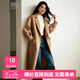 晚白【專(zhuān)享】雙面呢簡(jiǎn)約百搭時(shí)尚翻領(lǐng)長(cháng)款羊毛大衣女 駝色 XL