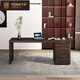 統塔（TONGTA） 北歐風(fēng)輕奢書(shū)桌簡(jiǎn)約現代書(shū)房家用辦公桌帶柜子寫(xiě)字臺電腦桌設計師意式極簡(jiǎn)書(shū)桌 1.6米書(shū)桌（黑橡木）【1600*600*750】