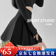 蘿美醬百褶裙女夏季短裙jk制服小裙子學(xué)院風(fēng)高腰春秋a字半身裙小個(gè)子 黑色常規(guī)款（抗皺西裝面料） M 【建議95-105斤】