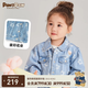 PawinPaw卡通小熊童裝春夏女寶寶純棉風(fēng)花朵滿印牛仔外套 牛仔藍(lán)色/55 110 cm