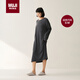 無印良品（MUJI）女式 柔軟針織 家居連衣裙 睡裙 炭灰色S-M
