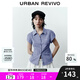 UR2025夏季新款女裝時尚復(fù)古休閑撞色格紋開襟襯衫UYY250067 藍(lán)色格子 S