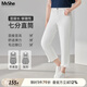 MsShe【不規(guī)則毛邊七分牛仔褲】大碼女裝2025夏裝胖mm直筒小腳褲 牛仔白色現(xiàn)貨 2XL