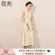 香影新中式白色背心連衣裙女2025秋季新款u領(lǐng)緞感暗花國風(fēng)無袖裙 鷺白 M 160/84A/95-110斤