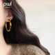 PWL美拉德玳瑁色豹紋耳圈女秋冬爆款小眾氣質(zhì)高級感耳環(huán)獨特百搭耳飾 玳瑁色耳環(huán)【925銀針】
